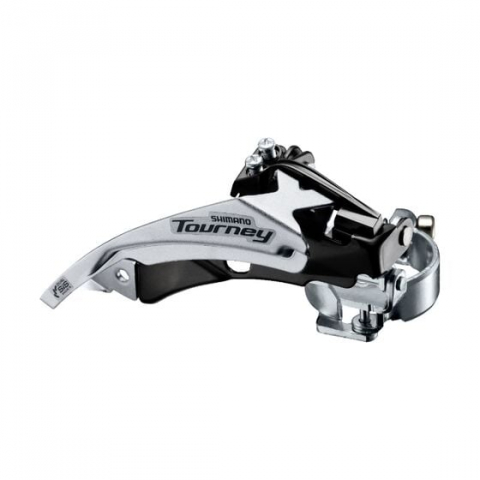 Piese biciclete - Schimbator fata 3x6/7 viteze Shimano Tourney AFDTY500TSM6, 42T, Top Swing, argintiu