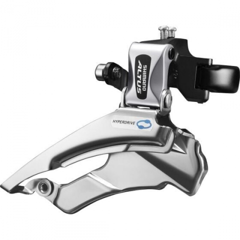 Piese biciclete - Schimbator fata 3x7/8 viteze Shimano Altus AFDM313L6, 42/48T, Down-Swing, Dual-Pull, argintiu