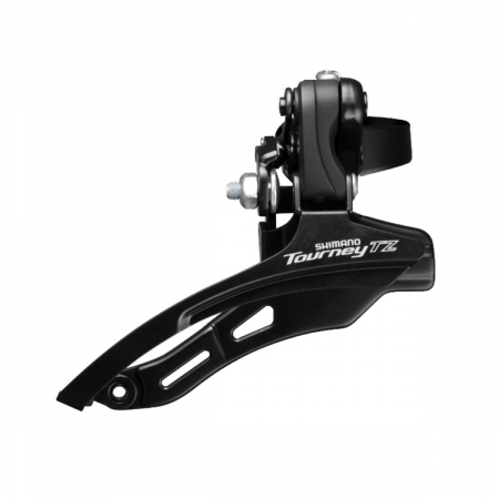 Piese biciclete - Schimbator Fata Shimano FD-TZ500-DS6 - 3 x 6/7 Viteze, tragere dubla, Negru