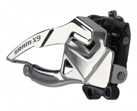 Ciclism - Schimbator Fata Sram X.9 2X10 Prindere Directa Max 42T, Tragere Jos