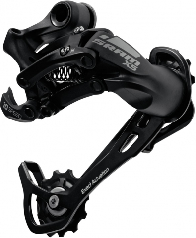 Ciclism - Schimbator bicicleta spate Sram X5 9-10 Viteze Patina Lunga, Aluminiu, Negru