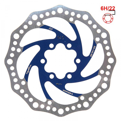 Componente franare - Disc frana 140 mm cu prindere in 6 suruburi - albastru