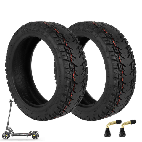Piese trotinete electrice - Set 2 cauciucuri cu gel 10x2.5-6.5 si 2 valve pvr 50 valva curbata