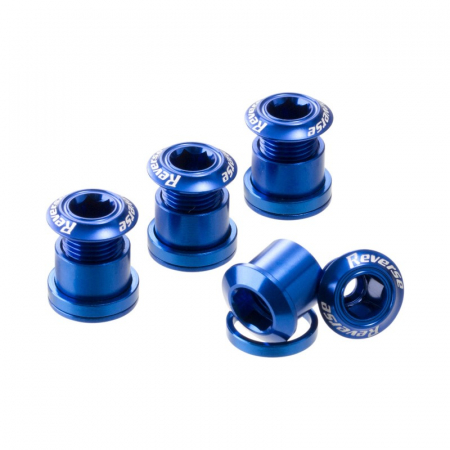 Ciclism - Set 4 suruburi angrenaj Reverse Chainring Bolt Albastre