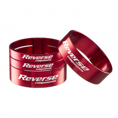Cuvete bicicleta - Set distantiere Reverse 1.1/8 aluminiu rosii