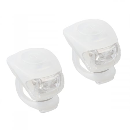 Ciclism - Set Flash cu Baterii M-WAVE COBRA IV - Alb