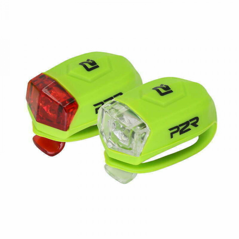 Ciclism - Set lumini fata-spate P2R Freyo, Verde Lime