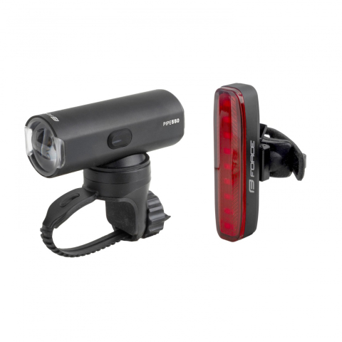 Accesorii biciclete - Set lumini Force Pipe USB fata/spate