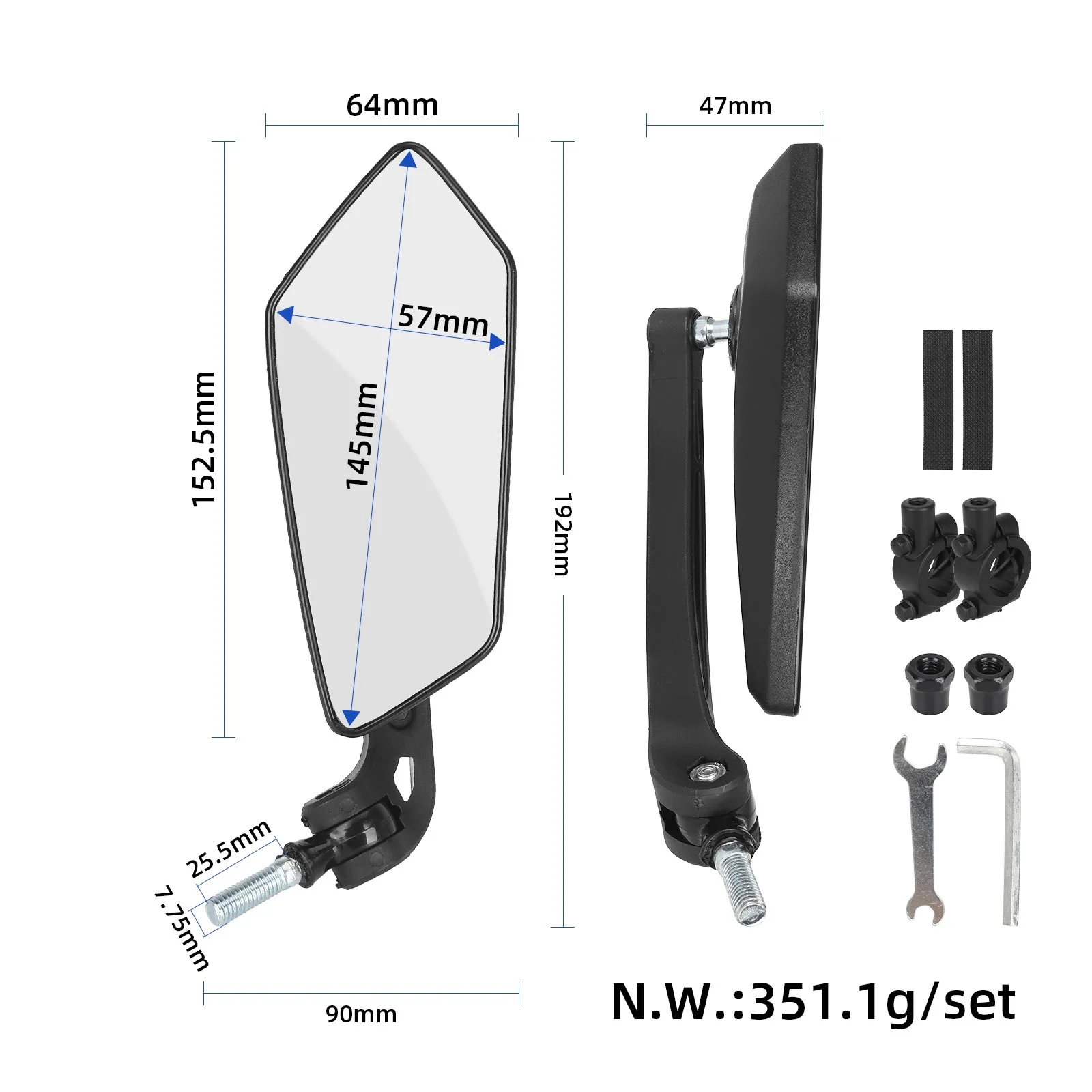 Set oglinzi retrovizoare reglabile 360 pentru trotineta/bicicleta [2]