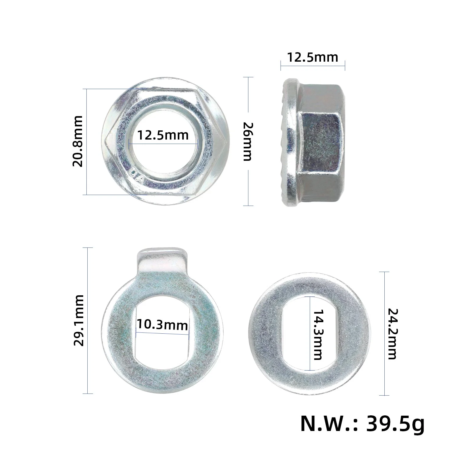 Set piulita si saiba pentru motor Kukirin A1 [2]