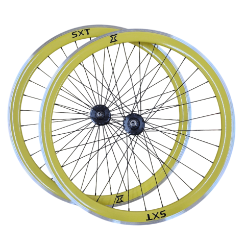 Piese biciclete - Set Roti Single Speed/Fixie SXT 700-32H 40 mm Galben