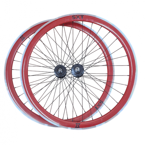 Piese biciclete - Set Roti Single Speed/Fixie SXT 700-32H 40 mm Rosu