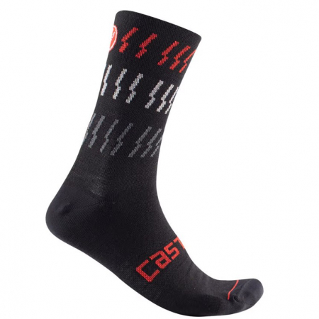 Ciclism - Sosete Castelli Mid Winter 18, Negru/Rosu, S/M, 36-39