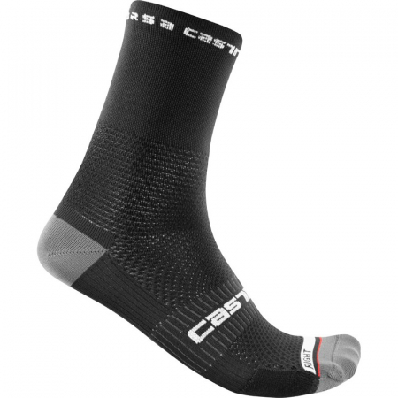 Ciclism - Sosete Castelli Rosso Corsa Pro 15 Negre L/XL