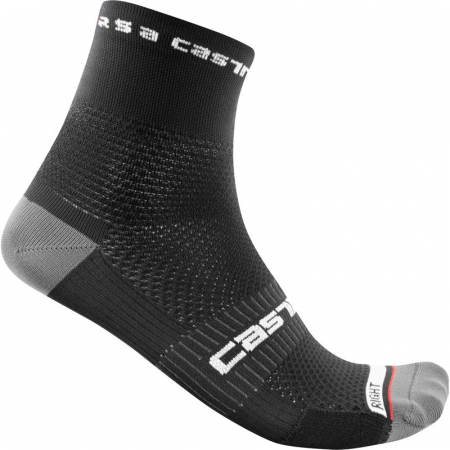 Ciclism - Sosete Castelli Rosso Corsa Pro 9 Negre L/XL