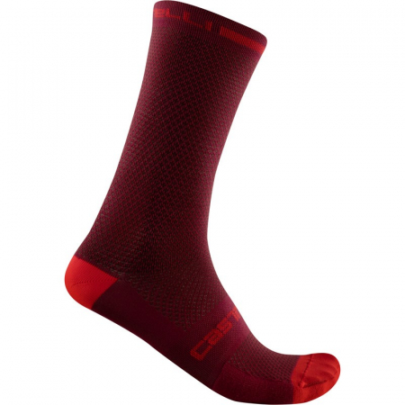 Ciclism - Sosete Castelli Superleggera T18 Bordeaux S/M