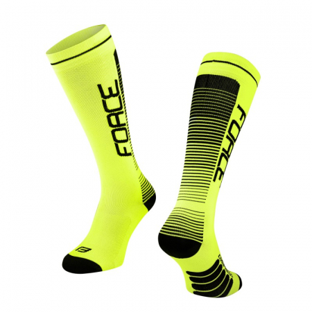 Sosete - Sosete Force F Compress, galben fluo/negru XXS-XS (33-35)