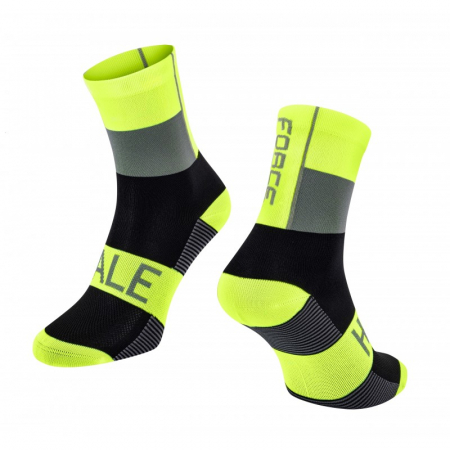 Ciclism - Sosete Force Hale, fluo/negru/gri, S-M (36-41)