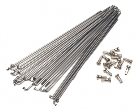 Piese biciclete - Spite Dhs Otel Argintii, 14G , Cu Niplu, 282Mm, 14G Set 36 Buc