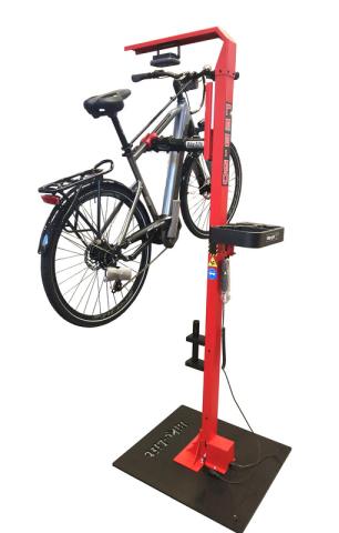 Ciclism - STAND REPARATIE BICICLETA BIKE LIFT VERTICAL ELECTRIC POWER LIFT LEB-50 FULL OPTION Rosu