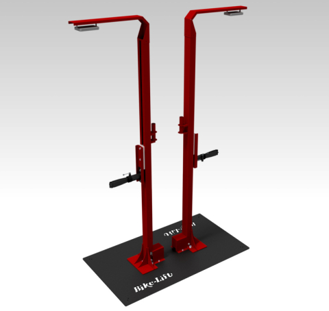 Ciclism - STAND REPARATIE BICICLETA BIKE LIFT VERTICAL ELECTRIC POWER LIFT LEB-50 TWIN BACK TO BACK Rosu