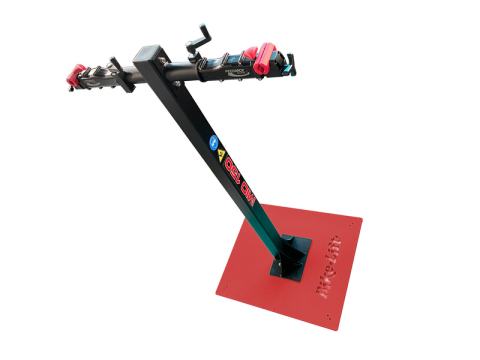 Ciclism - STAND REPARATIE BICICLETA BIKE LIFT WITH BASE MIO-150/2 DOUBLE CLAMP - FULL OPTIONALS Negru/Rosu