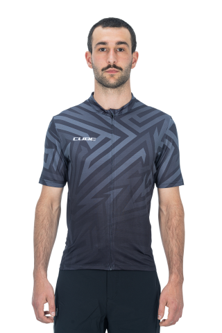 TRICOU CICLISM CUBE ATX JERSEY FULL ZIP CMPT S/S BLACK GREY L [1]