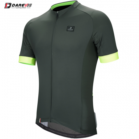 Ciclism - Tricou Ciclism DAREVIE Olive/Verde Neon Anti-Bacterial L