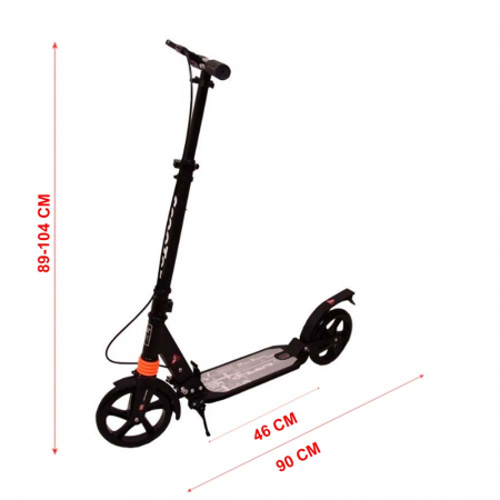 TROTINETA CU SUSPENSII SI FRANA DE MANA DIN ALIAJ DE ALUMINIU, ROTI SILICON (PU), RULMENT ABEC-7, 100 KG, URBAN SCOOTER [1]