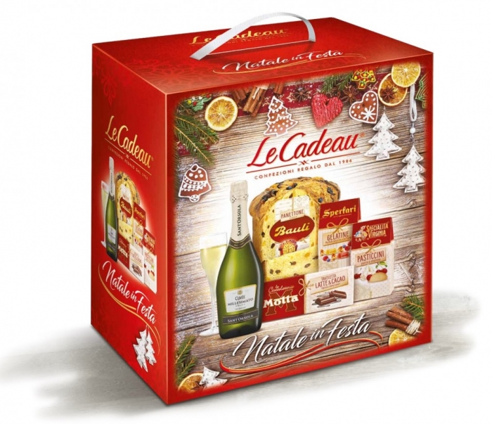Cos de Craciun Natale in Festa, Panettone - 5 piese, made in Italy [2]