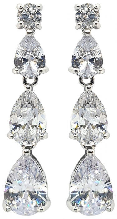 Set Colier si Cercei Crystal Square Bride by Borealy [3]