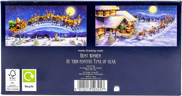 20 felicitări Crăciun Deluxe Tom Smith 2022 - Scenă tradițională din sania lui Moș Crăciun - plicuri și autocolante cu sigiliu - Cutie de carduri cu 20 de felicitări [2]