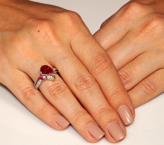 Inel Borealy Argint 925 Red Ruby 3,5 ct Rose Pigeon Blood Marimea 7 [2]