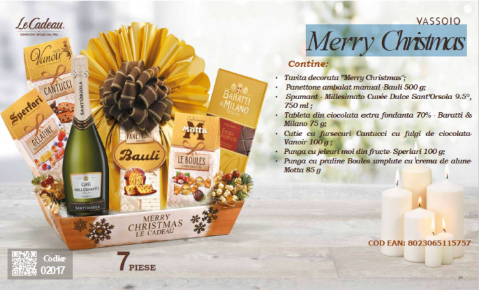 Cos de Craciun Merry Christmas - 7 piese, made in Italy [2]