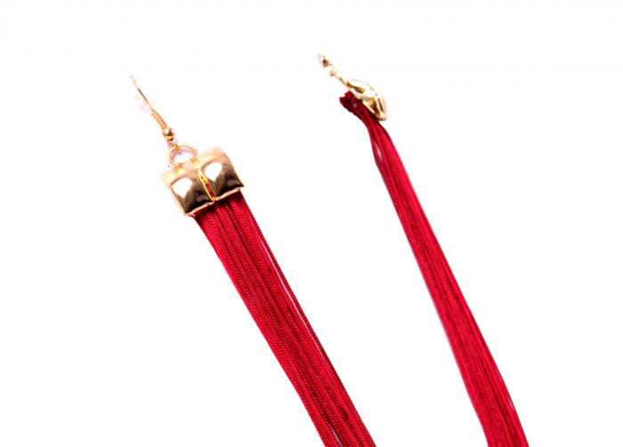 Colier si Cercei Statement Borealy Tassel Electric Red [3]