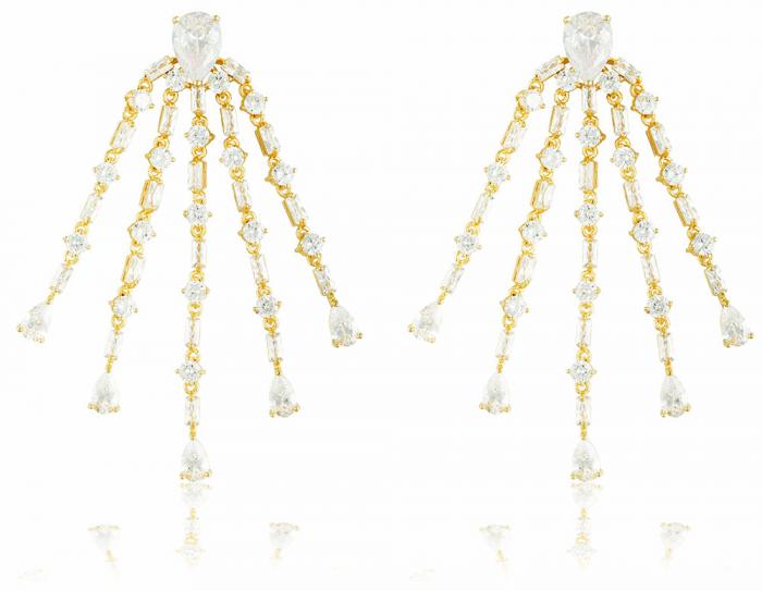 Cercei Borealy Long Crystal Gold Elegance [2]