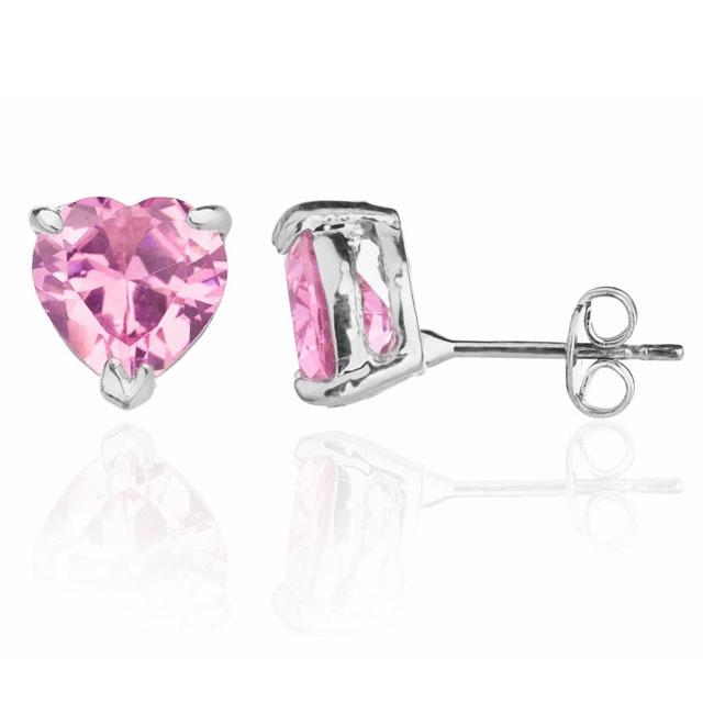 Cercei Studs Sapphire Heart Pink [5]