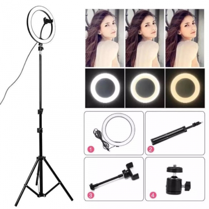 Ring Light XL 32 cm Lampa circulara Photo / Video / MakeUp cu trepied 210 cm [3]