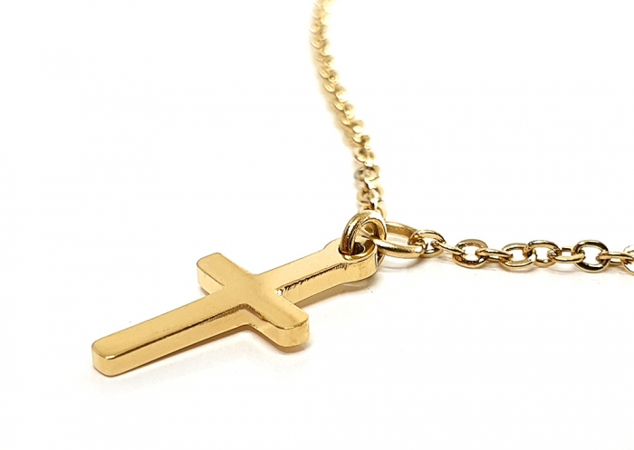 Lant Double Cross Placat cu Aur Galben [2]