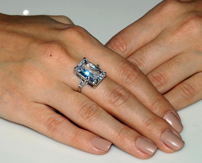 Inel Borealy Argint 925 Simulated Diamond 8.5 Carat Emerald Cut Luxe Marimea 7 [3]