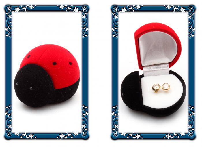 Cercei pentru Copii Borealy Aur Galben 9 K Doughnut White Crystal [2]