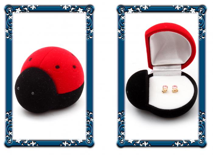 Cercei pentru Copii Borealy Aur Galben 9 K Pink Crystal [3]