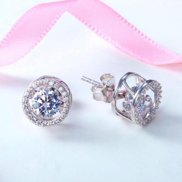 Cercei Dancing Crystal Crown Argint 925 by Borealy [4]