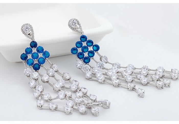 Cercei Borealy Chandelier Fancy Blue Crystal [2]