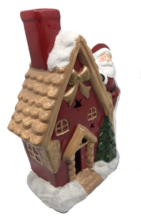 Decoratiune Craciun Santa On The House - ceramica, 30 cm inaltime x 12 cm latime x 9 latime [2]