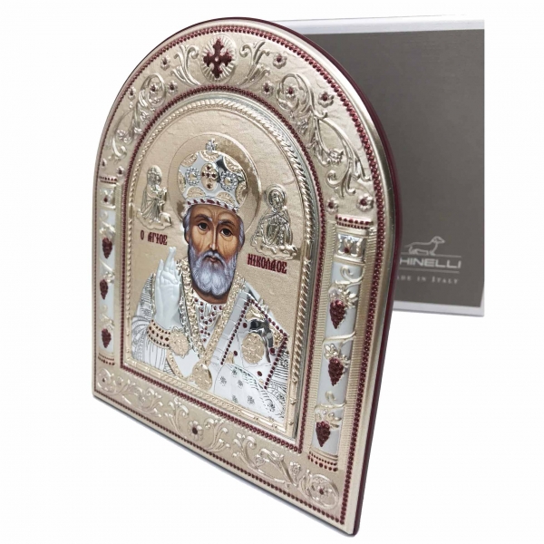 Icoana Sf. Nicolae placata cu aur si argint by Chinelli - Made in Italy [3]