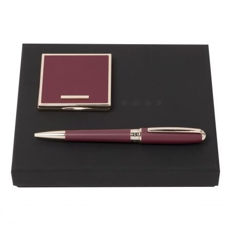 Set Cadou Lady Burgundy, Oglinda si Pix Hugo Boss, si Brosa Blooming [7]