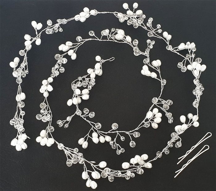 Tiara Modelatoare Crystal Pearl Branch by Borealy [2]