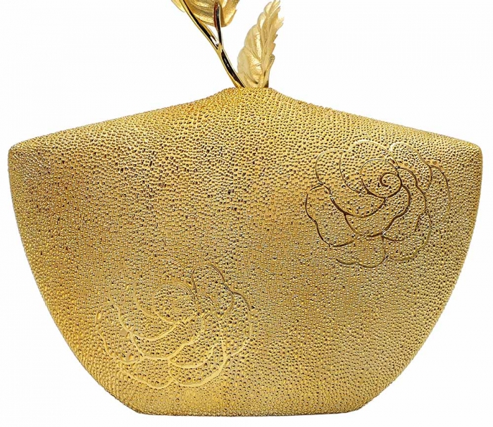 Set Cadou Trandafir Aur si Vaza Rose [3]