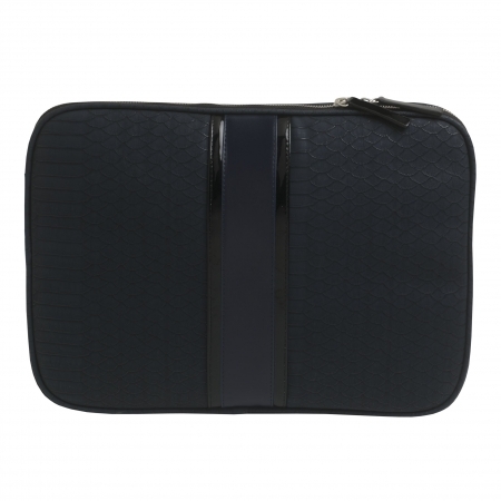 Cadou Business Geanta Laptop Ungaro Pitone Piele Blue & Butoni Noir by Borealy [5]